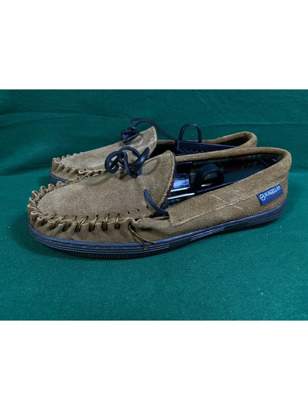 Magellan Brown Suede Leather Lace Up Mens Comfort HouseShoe Slippers Sz. 8 EUC!